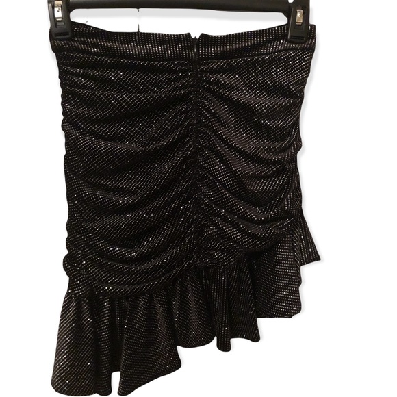 Zara asymmetrical sparkle skirt with ruching NWT - Picture 4 of 4